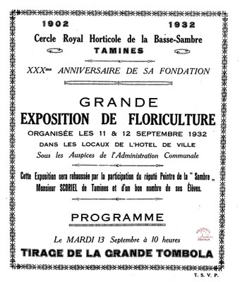 Tamines : Affiche du Cercle Royal d'Horticulture de la Basse-Sambre