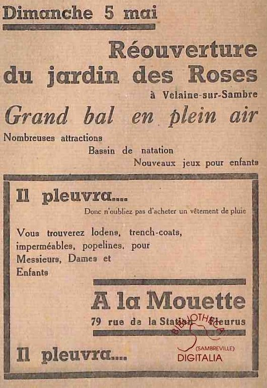 Réouverture du jardin des Roses à Velaine-sur --Sambre