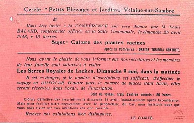 Velaine-sur-Sambre : invitation pour une conférence du cercle "Nos petits élevages et jardins"