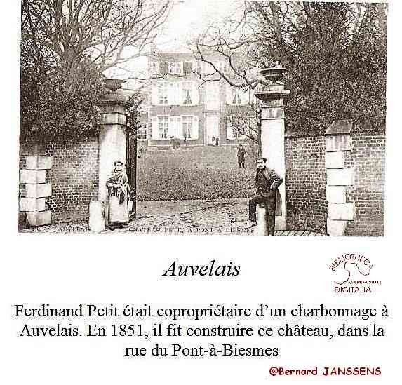 Auvelais : château appartenant à la famille PETIT, à la rue du Pont à Biesmes