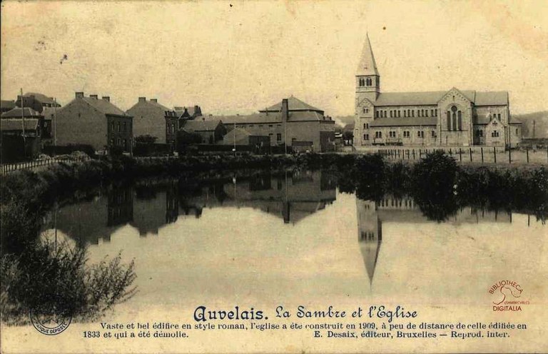 Auvelais : la Sambre et l'Eglise