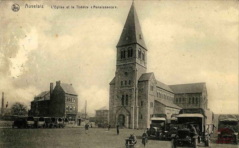 Auvelais : l'Eglise et la théâtre "la Renaissance"