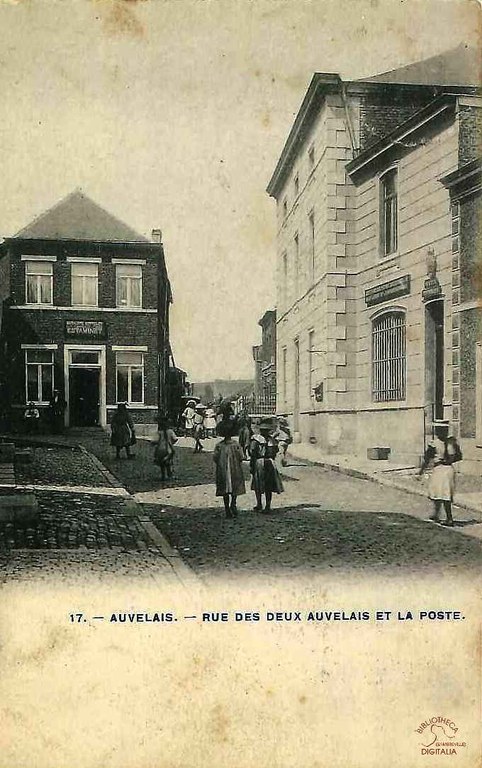 Auvelais : rue des deux Auvelais et la Poste