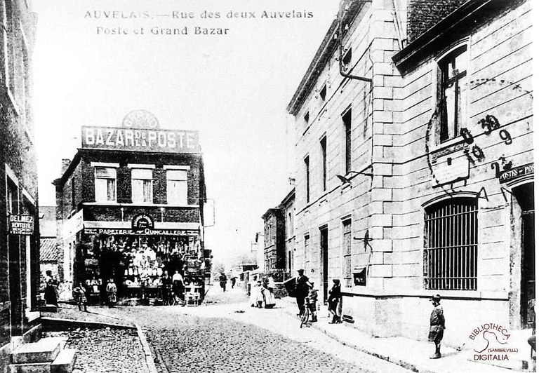 Auvelais : rue des deux Auvelais (Poste et Grand Bazar)
