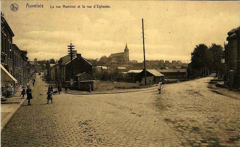Auvelais : rue du Rominet et la route d'Eghezée