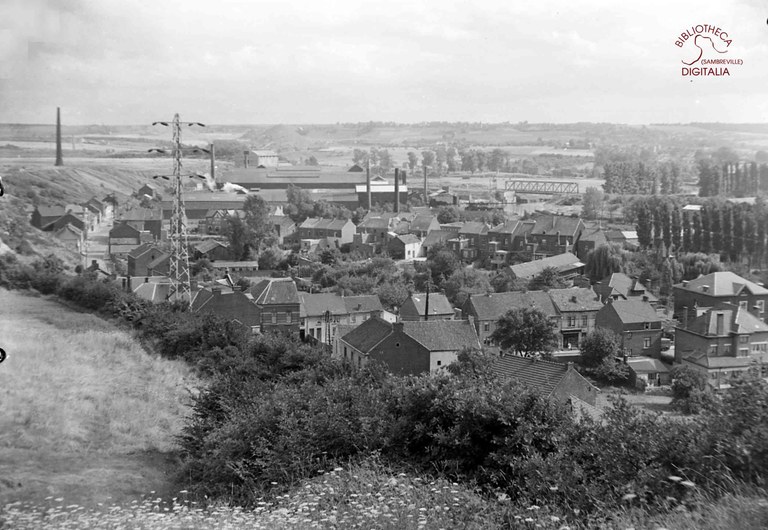 Auvelais : vue panoramique avec la Sambre