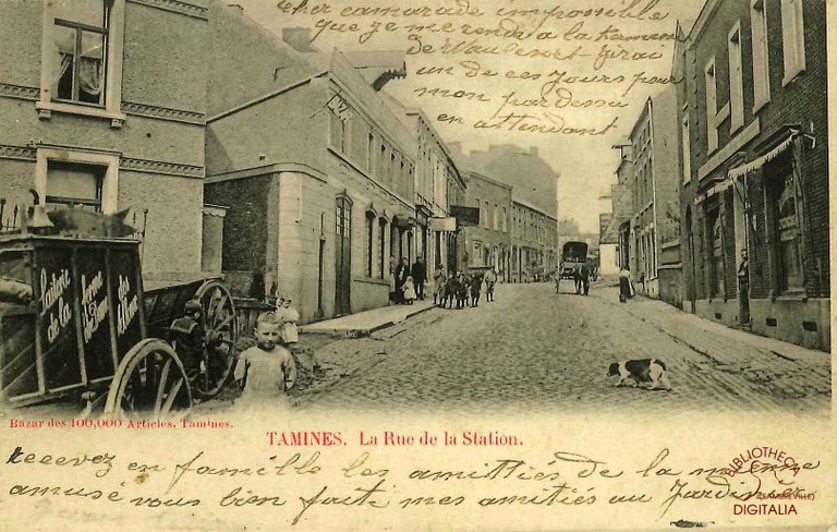 Tamines : la rue de la Station