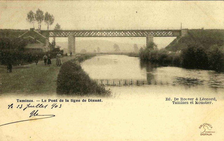 Tamines : le pont de la ligne de Dinant