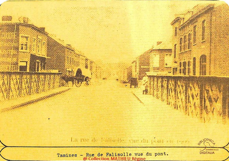 Tamines : rue de Falisolle vue du Pont