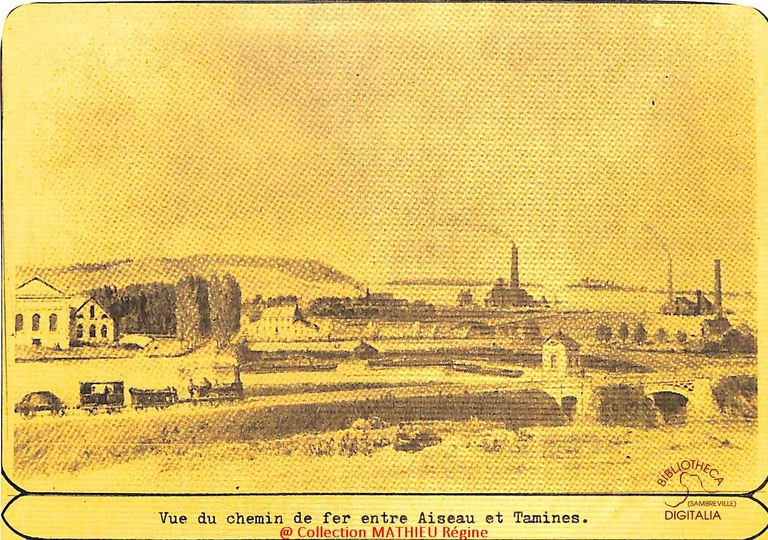 Tamines : vue du chemin de fer entre Aiseau et Tamines