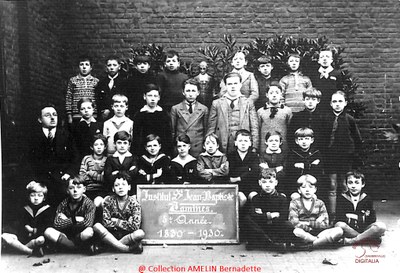 Tamines photo de classe : Institut Saint Jean-Baptiste  5ème année 1930