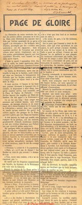 Article de journal rendant hommage à Anselme BOUILLOT