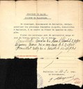 Autorisation de se rendre en France pour Anselme BOUILLOT, Marie VIGNERON et Nelly BOUILLOT