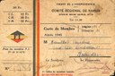 Carte de membre pour le Front de l'Indépendance, comité régional de Namur au nom de BOUILLOT Anselme