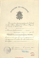 Certificat d'obtention de la Médaille commémorative de la Guerre 1940-1945 pour Marcel MATHIEU