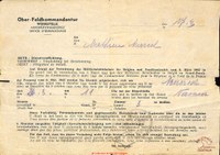 Document officiel d'obligation de travail au nom de Marcel MATHIEU (datant du 17 mars 1943)