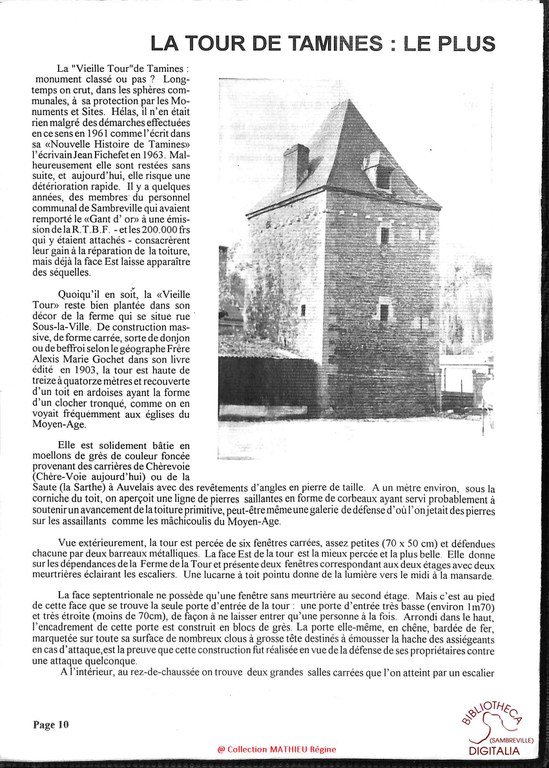 Tamines : La tour carrée le plus ancien monument de Sambreville