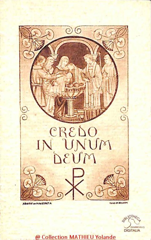 Souvenir de baptême de Bavon DEMOULIN (né à Falisolle le 15 avril 1932)