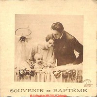 Souvenir de baptême de Gisèle BERTRAND (née à Auvelais le 4 mai 1926)