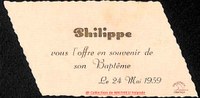 Souvenir de baptême de Philippe  ??? (né le 24 mai 1959)