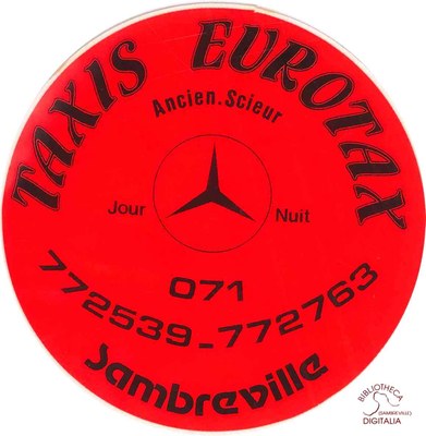 Sambreville : autocollant au nom de "Taxis Eurotax"