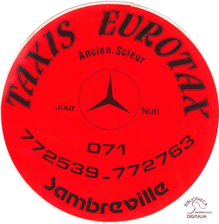 Sambreville : autocollant au nom de "Taxis Eurotax"