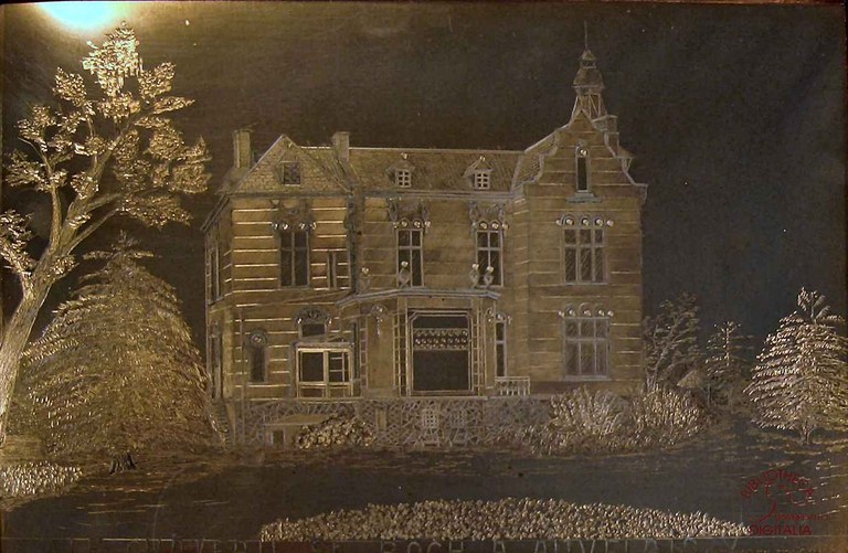Château Saint Roch (Auvelais), gravure sur cuivre