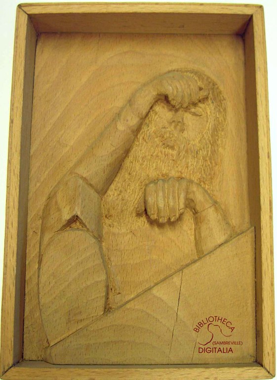 Homme barbu, gravure sur bois