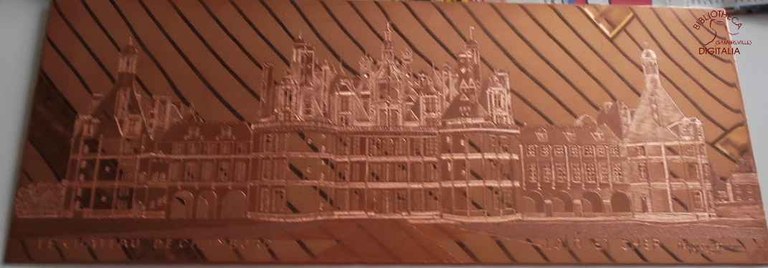 Le château de Chambord, gravure sur cuivre