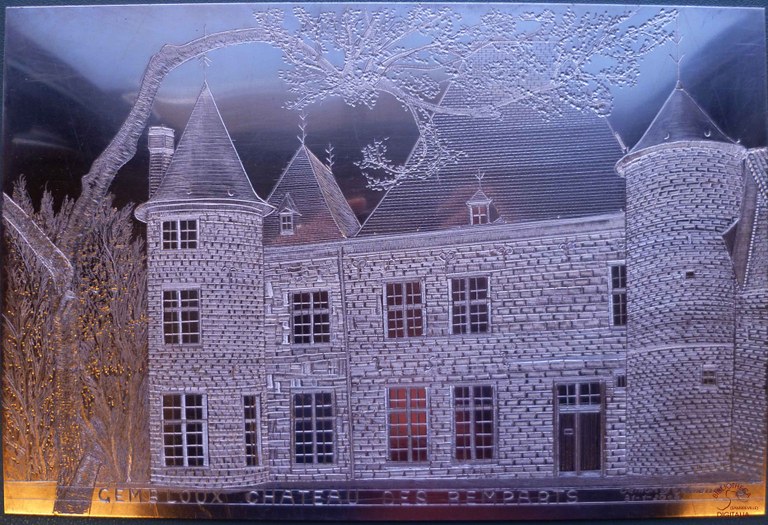 Le château des remparts de Gembloux, gravure sur cuivre