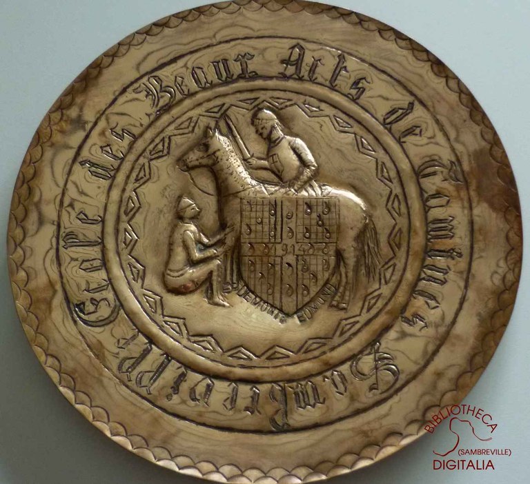 Médaillon : "école des Beaux-Arts de Tamines. Sambreville"