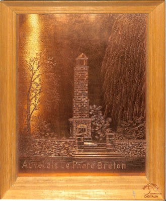 Gravure représentant le Phare Breton réalisée par Edmond DEMONTY
