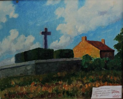 Peinture intitulée "Croix sur butte"
