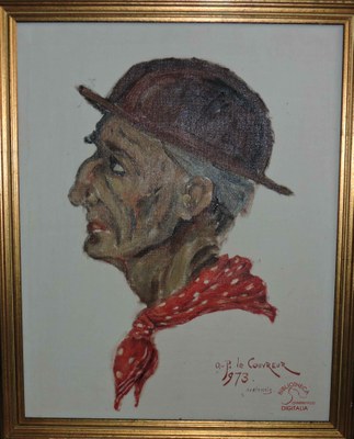 Peinture intitulée "tête de mineur"