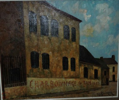 Peinture intitulée "Le Charbonnage de Tamines"