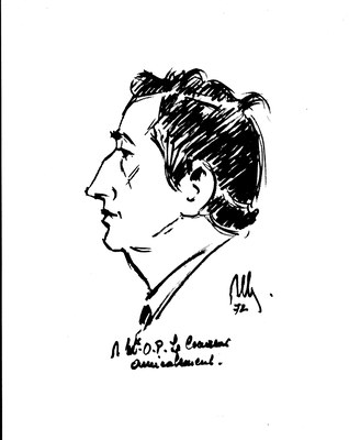 Portrait de profil d'Omer-Paul LECOUVREUR