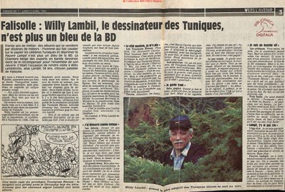 Falisolle : Willy LAMBIL, le dessinateur des Tuniques, n'est plus un bleu de la BD