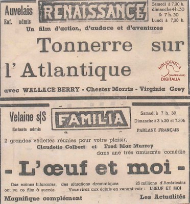 Auvelais : Cinéma Renaissance : Annonce du programme des séances de cinéma