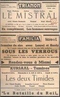 Auvelais : Cinéma le Trianon, Velaine sur Sambre : Le Familia, Tamines : Krusaal : Annonce du programme des séances de cinéma