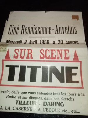 Auvelais : cinéma la Renaissance, affiche de spectacle