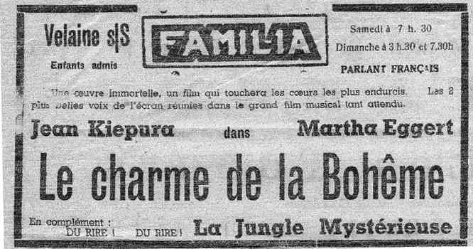 Velaine-sur-Sambre : film programmé au cinéma Familia