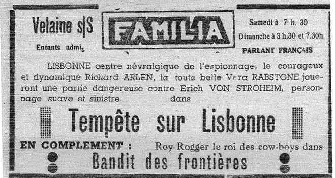 Velaine-sur-Sambre : film programmé au cinéma Familia