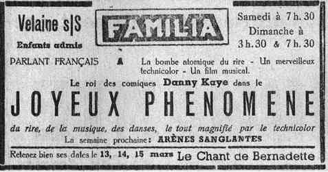 Velaine-sur-Sambre : film programmé au cinéma Familia