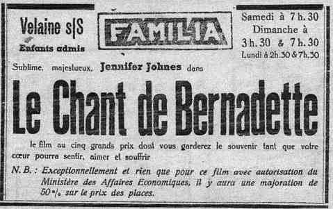 Velaine-sur-Sambre : film programmé au cinéma Familia