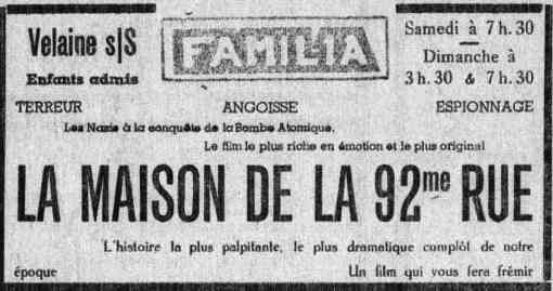Velaine-sur-Sambre : film programmé au cinéma Familia