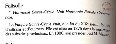 Falisolle : Fanfare Sainte-Cécile