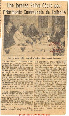 Une joyeuse Sainte Cécile pour l’Harmonie Communale de Falisolle