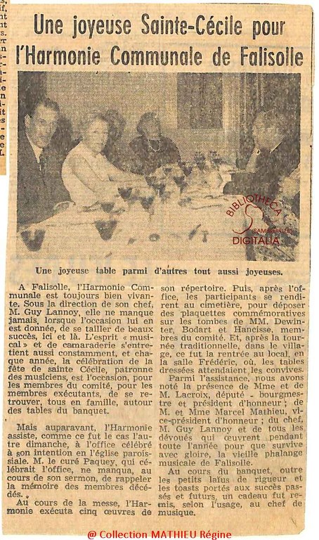 Une joyeuse Sainte Cécile pour l’Harmonie Communale de Falisolle