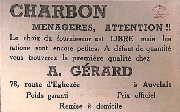 Auvelais : Charbon - A. GERARD