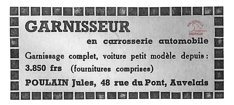 Auvelais : Jules POULAIN (Garnisseur en carrosserie automobile)